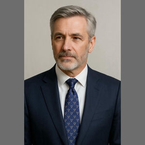 Zylos Gold Men's Silk Tie Blue Gold Geometric USA Made